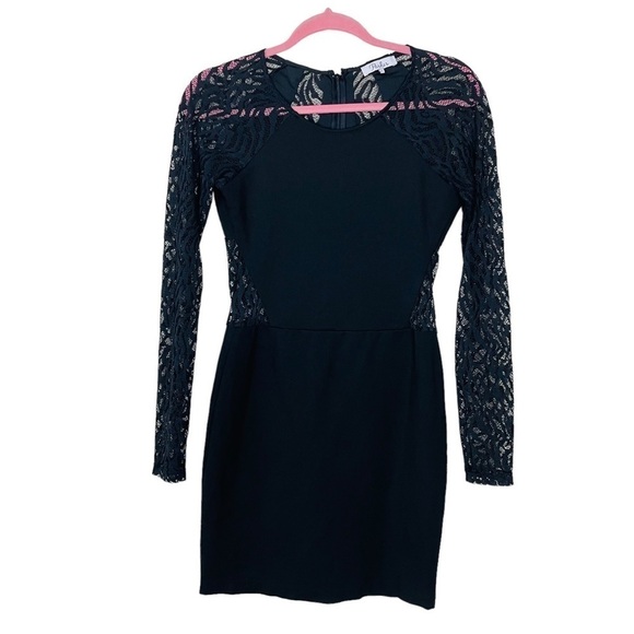 Parker Naomi Long Sleeve Lace Mini Dress in Black Size S - Picture 9 of 12